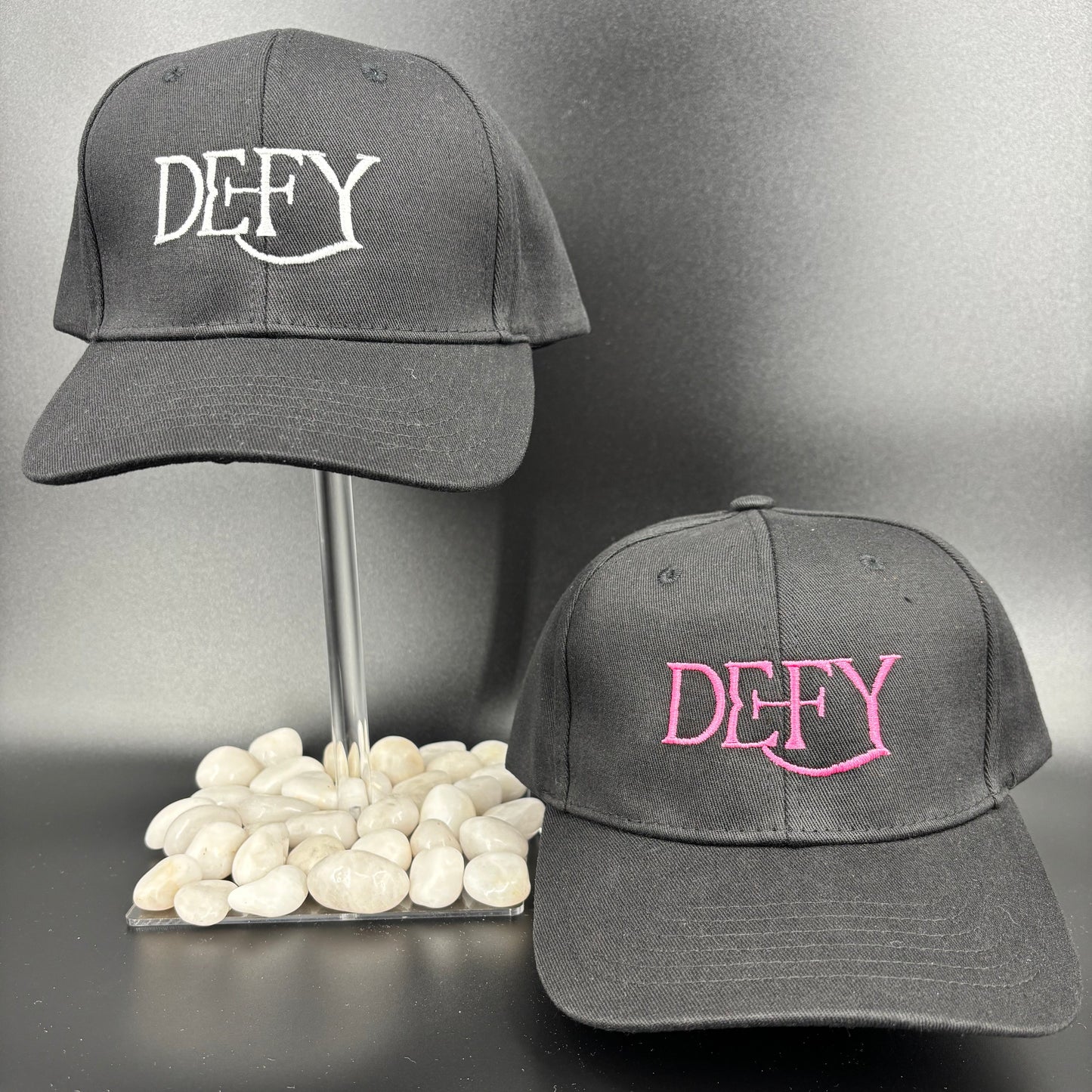 Defy Baseball Cap – White or Deep Pink