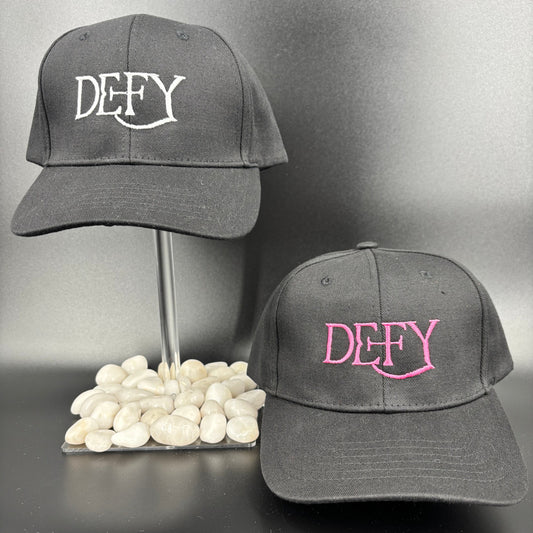 Defy Baseball Cap – White or Deep Pink